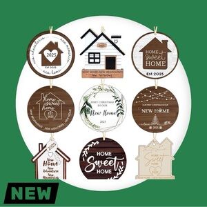 🎄🏡 New Home Christmas Ornament Set (9-Piece) – Est. 2025 – Brand New